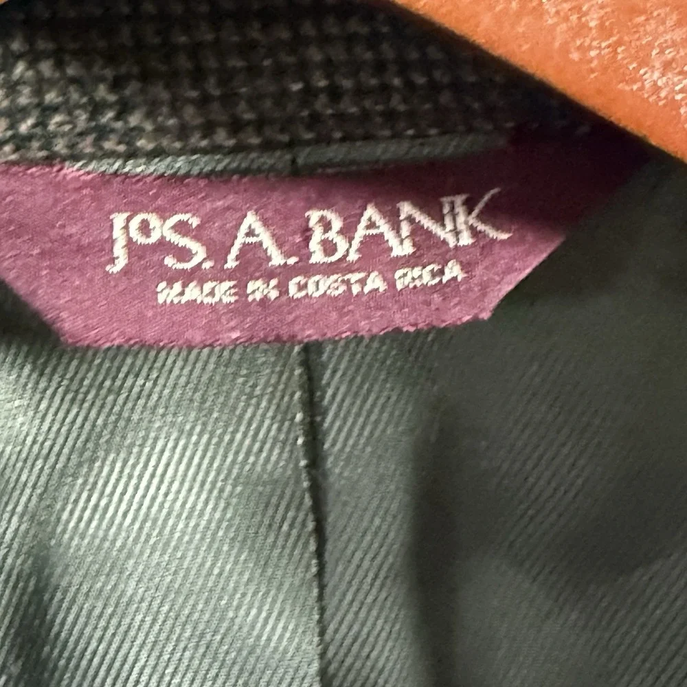 Jos A Bank 44R 100% Wool Sport‎ Coat Olive Brown Textured Blazer Men
